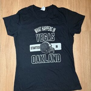 Black Graphic Tee with Vegas Oakland Print